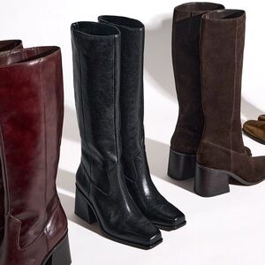 Vince Camuto Black Leather Heeled Boots